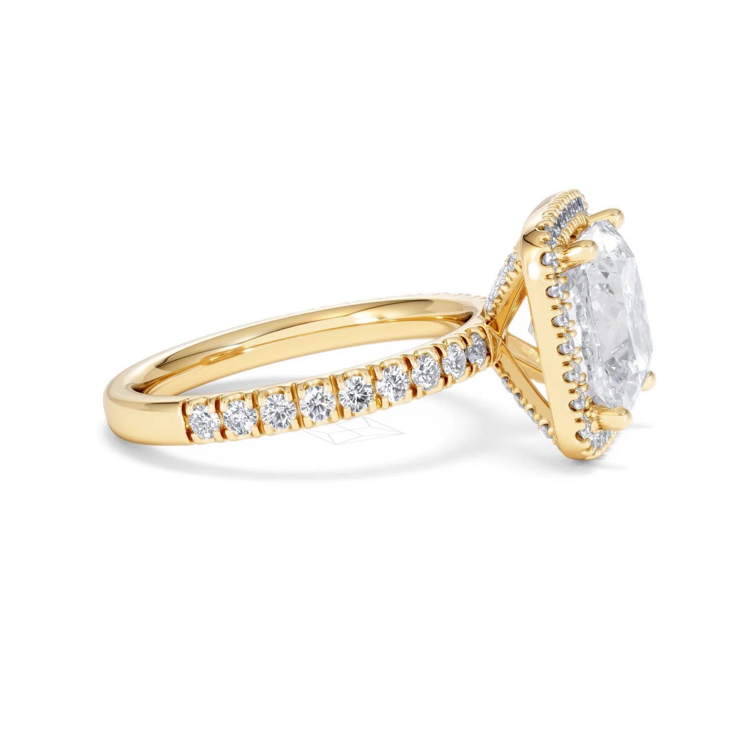Beatrice 5.75ct Lab Diamond Cushion Cut Engagement Ring in 18K Yellow Gold G/VS1 - Image 26