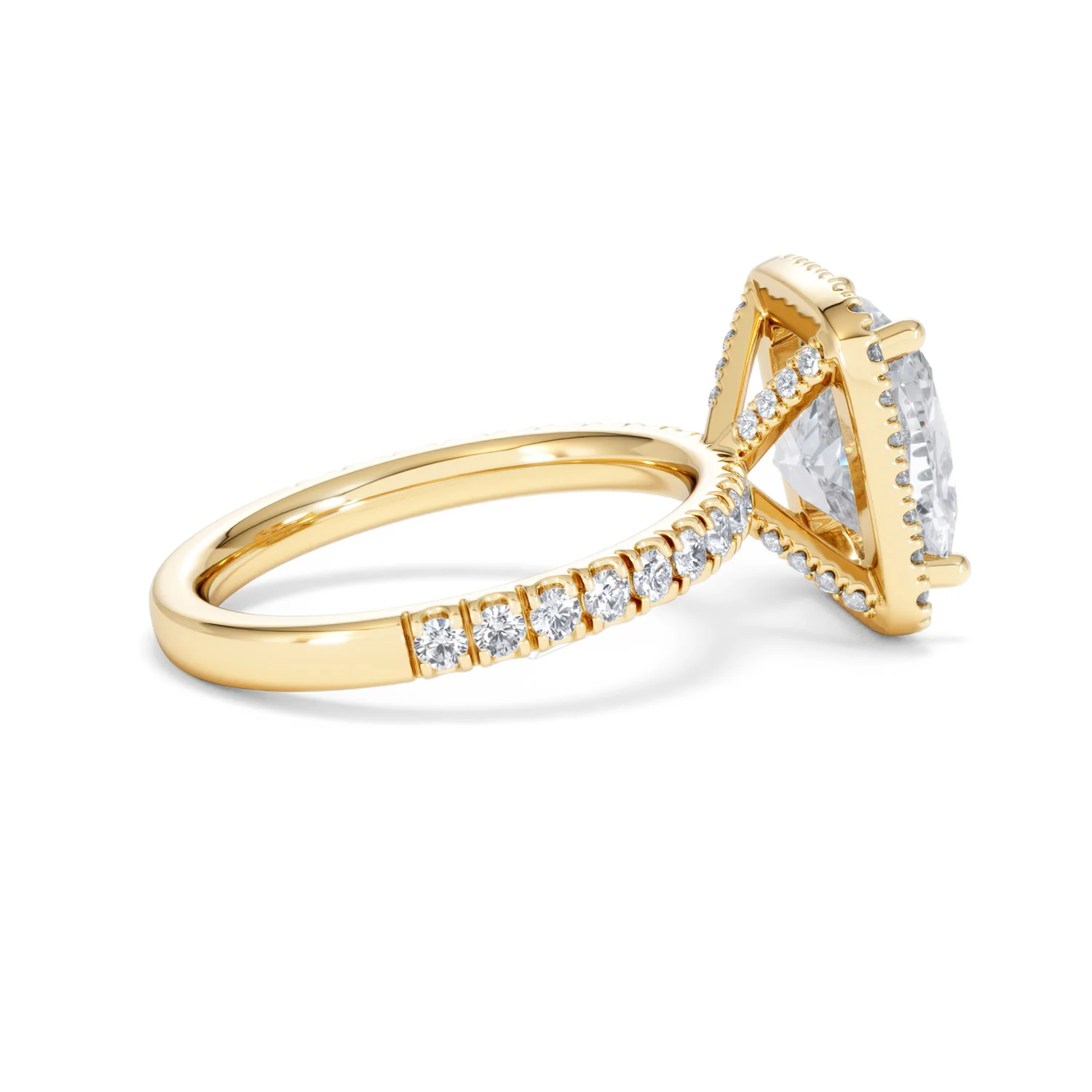 Beatrice 5.75ct Lab Diamond Cushion Cut Engagement Ring in 18K Yellow Gold G/VS1 - Image 32