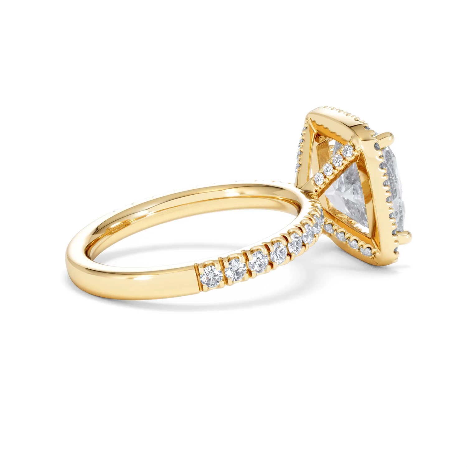 Beatrice 5.75ct Lab Diamond Cushion Cut Engagement Ring in 18K Yellow Gold G/VS1 - Image 34