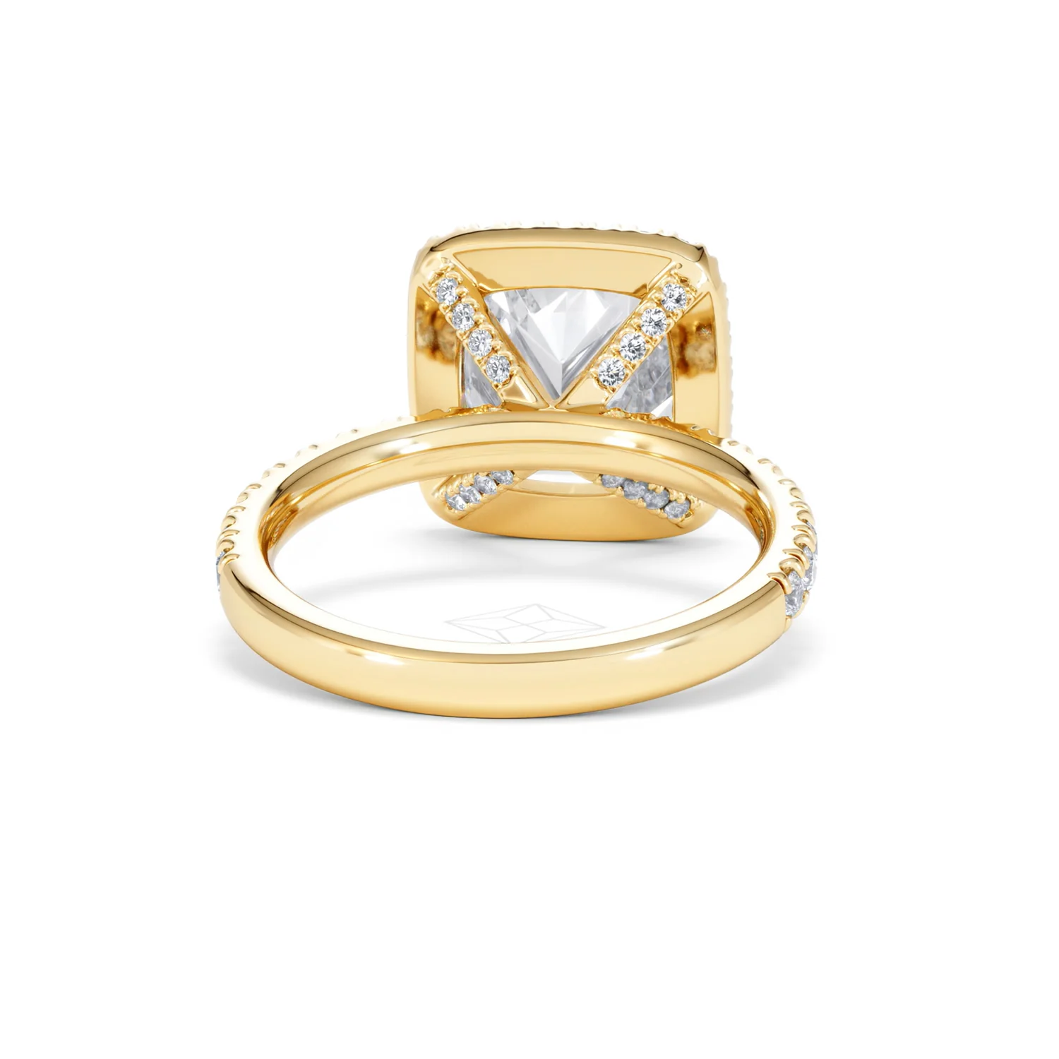 Beatrice 5.75ct Lab Diamond Cushion Cut Engagement Ring in 18K Yellow Gold G/VS1 - Image 47