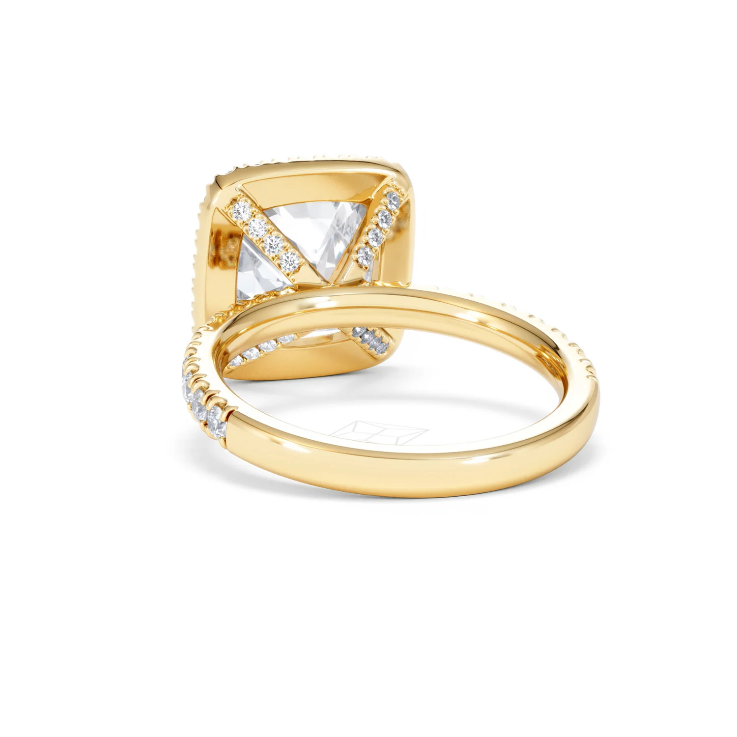 Beatrice 5.75ct Lab Diamond Cushion Cut Engagement Ring in 18K Yellow Gold G/VS1 - Image 53