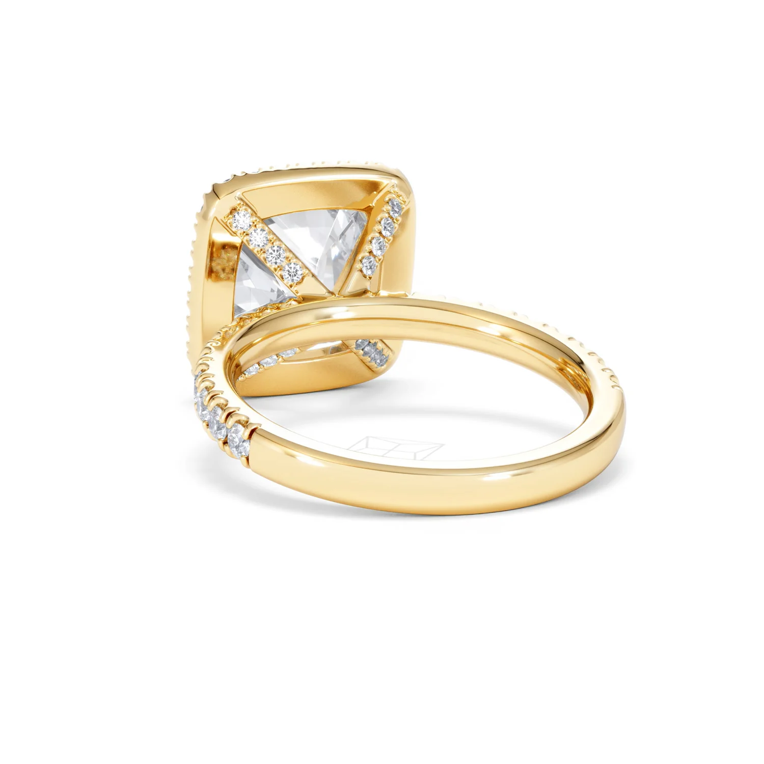 Beatrice 5.75ct Lab Diamond Cushion Cut Engagement Ring in 18K Yellow Gold G/VS1 - Image 54
