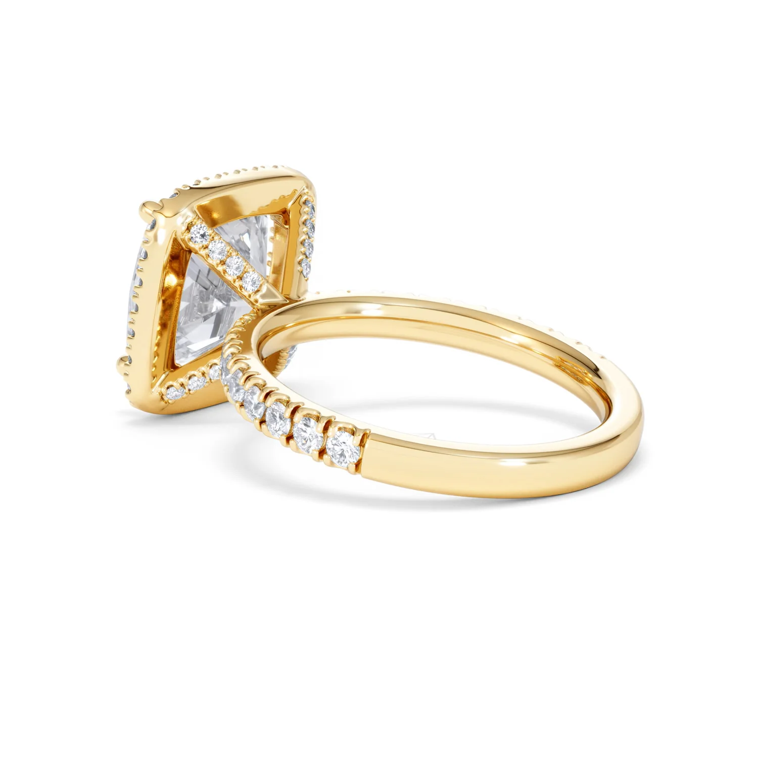 Beatrice 5.75ct Lab Diamond Cushion Cut Engagement Ring in 18K Yellow Gold G/VS1 - Image 60