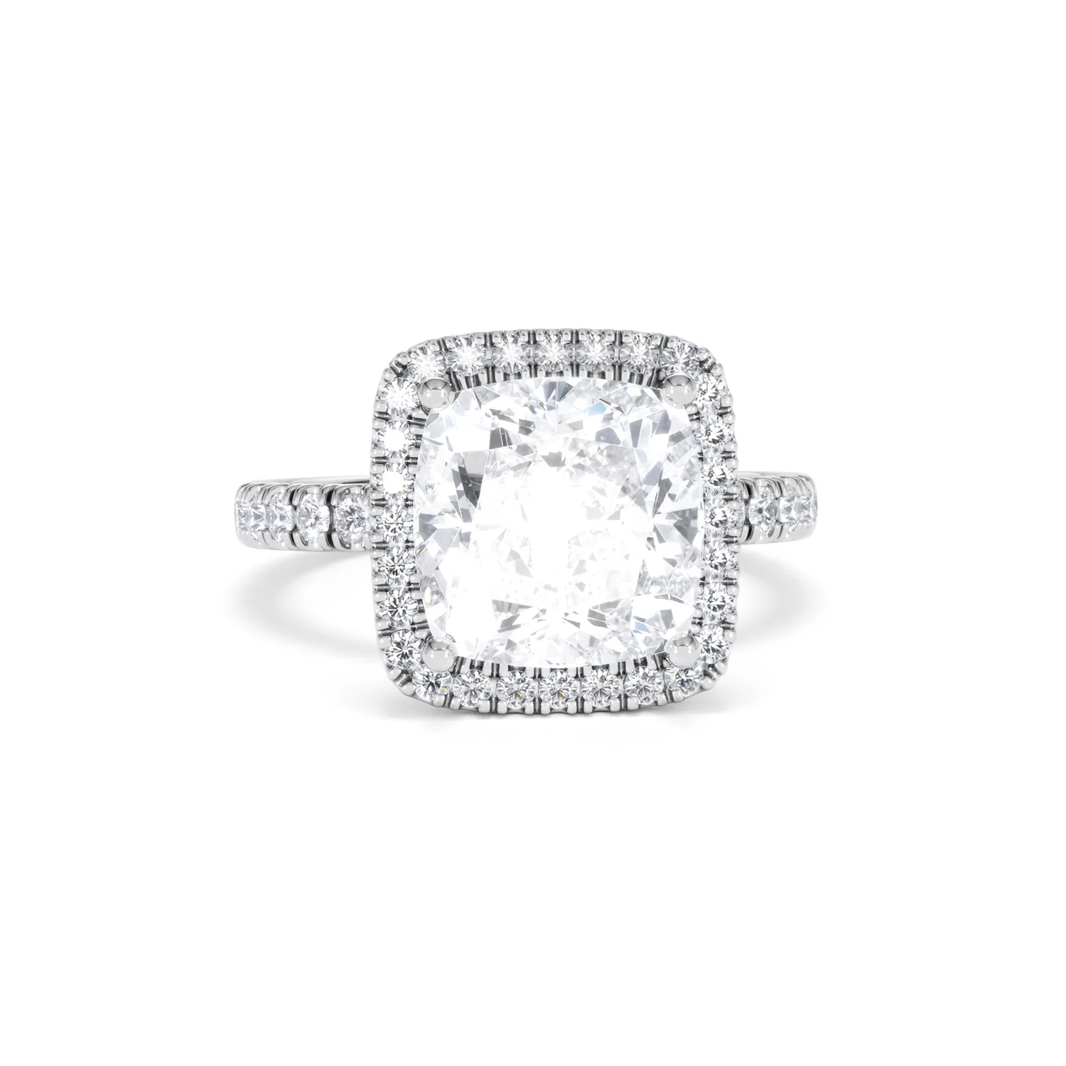 Beatrice 5.75ct Lab Diamond Cushion Cut Engagement Ring in Platinum G/VS1 - Image 11