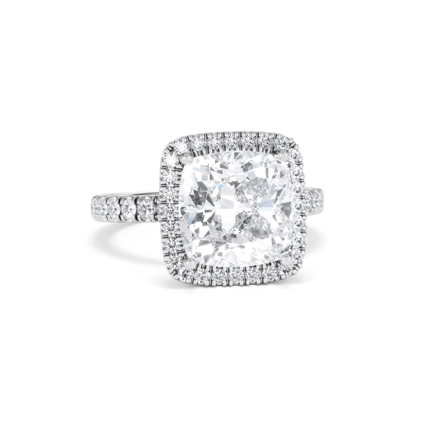 Beatrice 5.75ct Lab Diamond Cushion Cut Engagement Ring in Platinum G/VS1 - Image 12