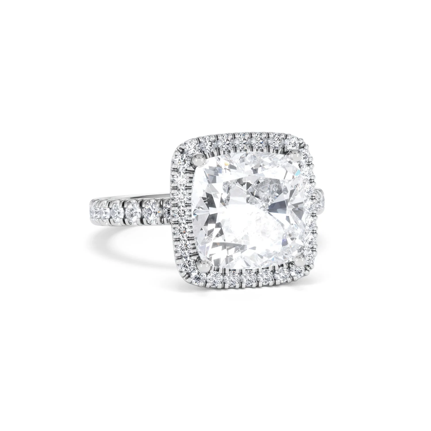 Beatrice 5.75ct Lab Diamond Cushion Cut Engagement Ring in Platinum G/VS1 - Image 13