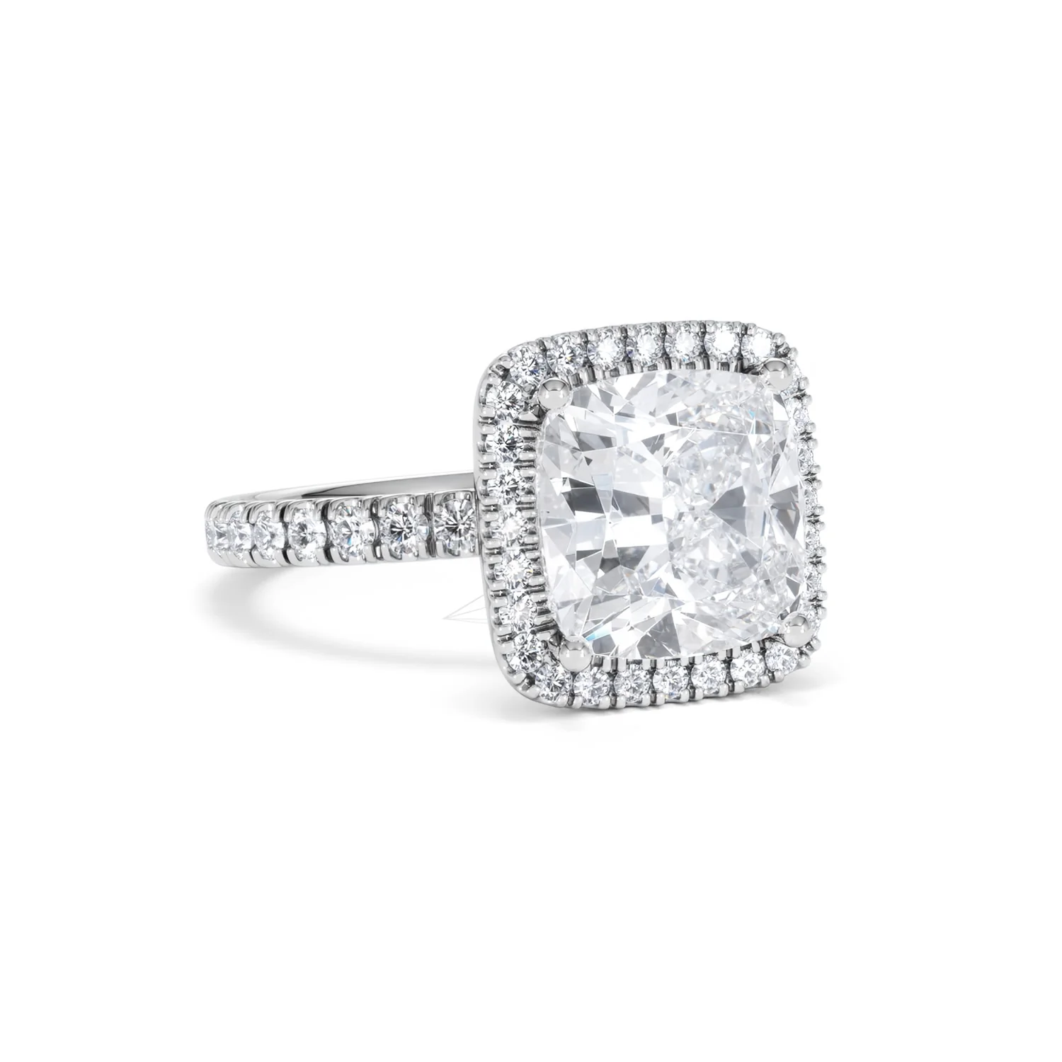 Beatrice 5.75ct Lab Diamond Cushion Cut Engagement Ring in Platinum G/VS1 - Image 15