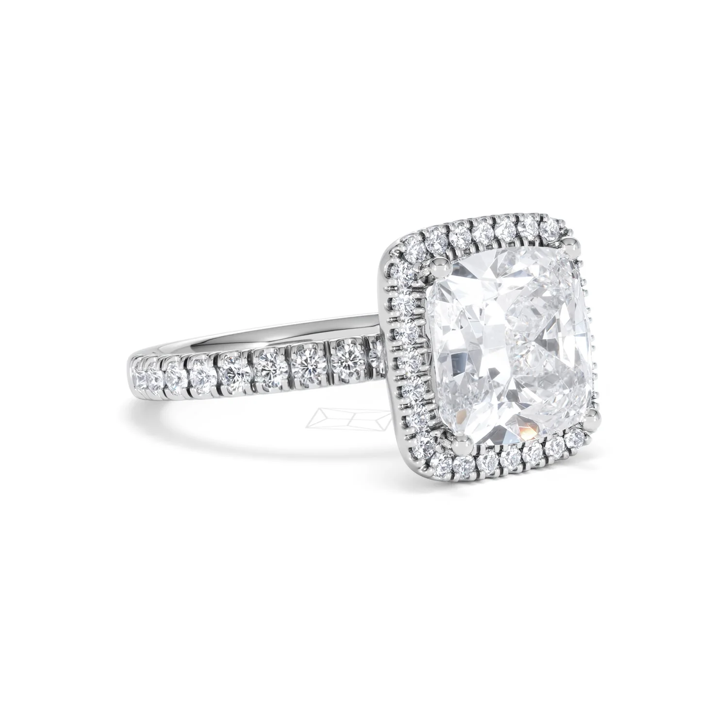 Beatrice 5.75ct Lab Diamond Cushion Cut Engagement Ring in Platinum G/VS1 - Image 18