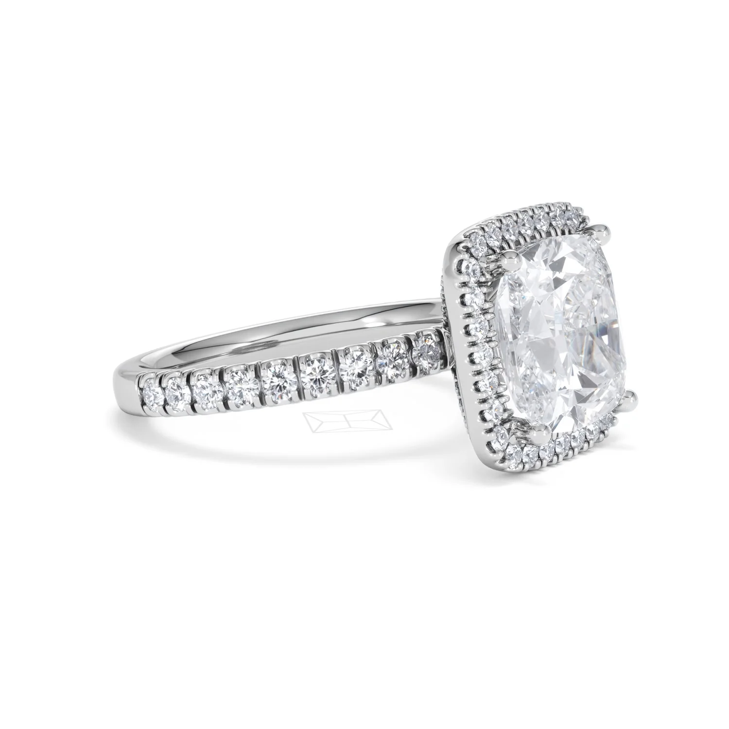 Beatrice 5.75ct Lab Diamond Cushion Cut Engagement Ring in Platinum G/VS1 - Image 22