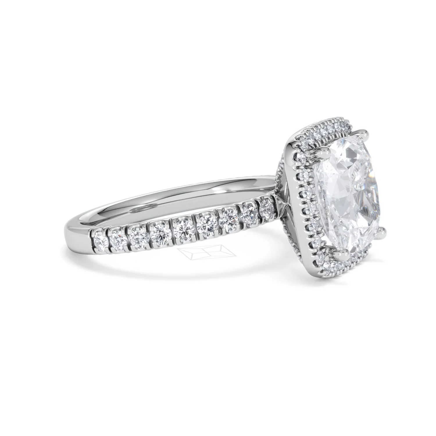 Beatrice 5.75ct Lab Diamond Cushion Cut Engagement Ring in Platinum G/VS1 - Image 24