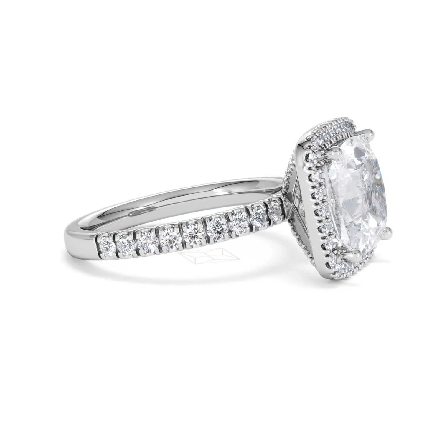Beatrice 5.75ct Lab Diamond Cushion Cut Engagement Ring in Platinum G/VS1 - Image 25