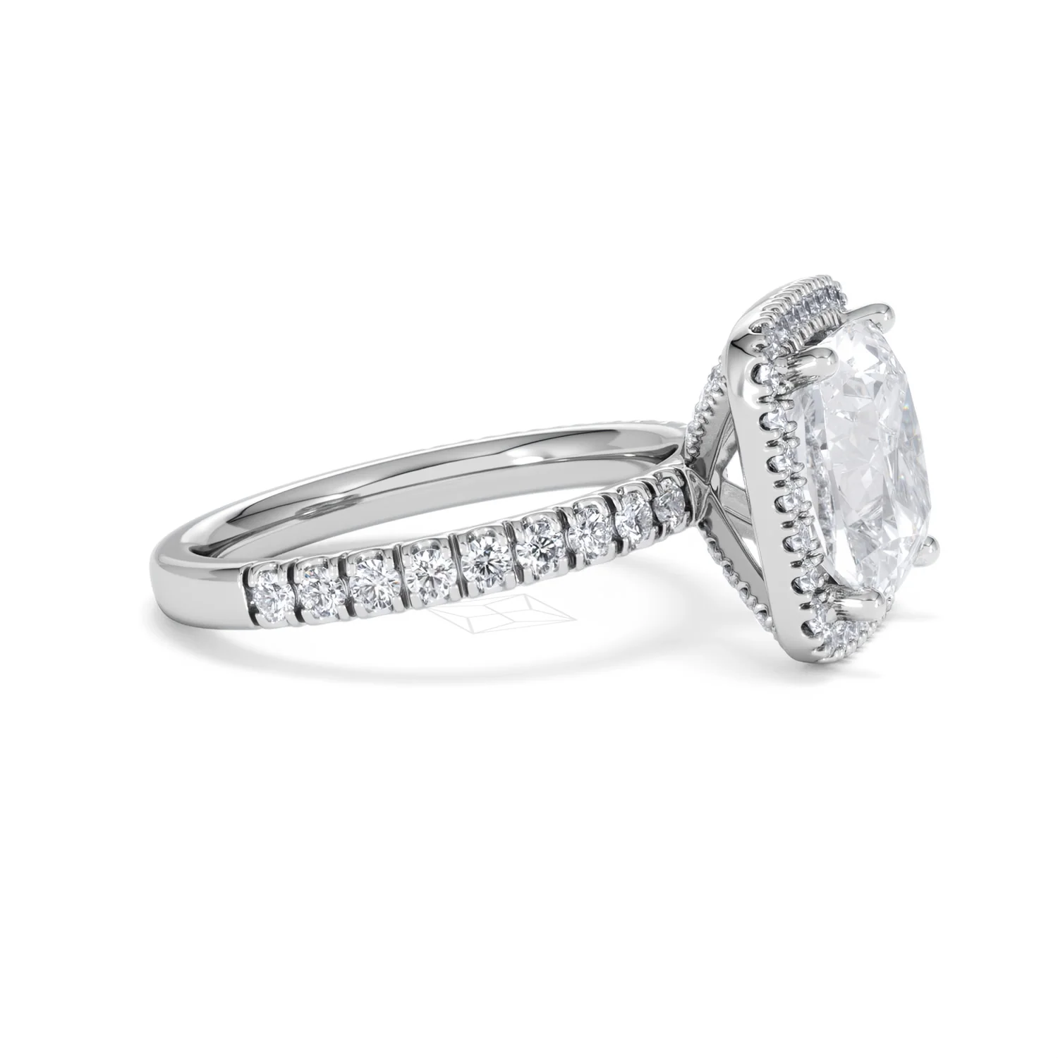 Beatrice 5.75ct Lab Diamond Cushion Cut Engagement Ring in Platinum G/VS1 - Image 26