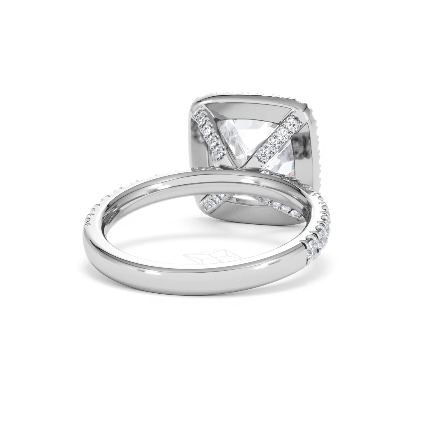Beatrice 5.75ct Lab Diamond Cushion Cut Engagement Ring in Platinum G/VS1 - Image 46