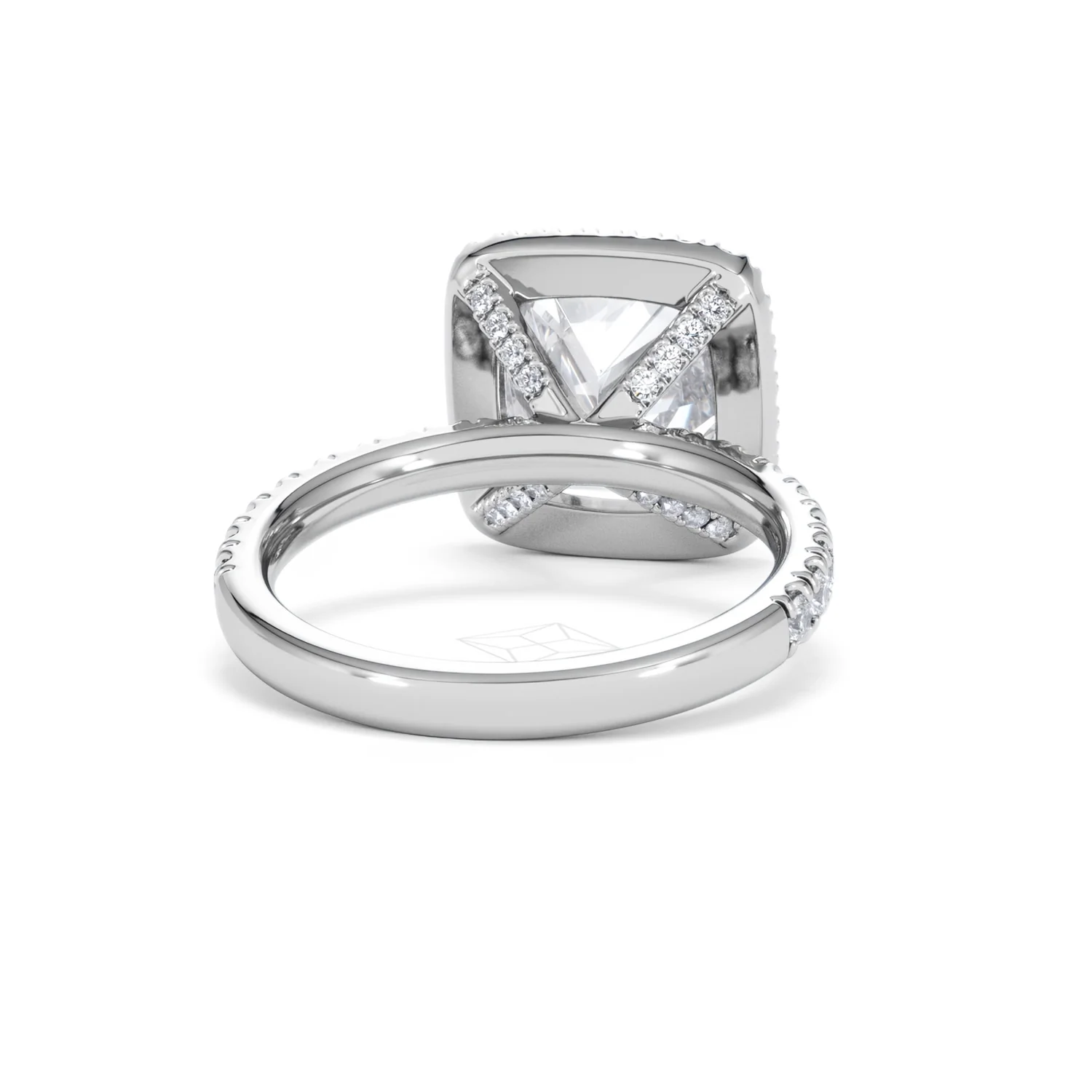 Beatrice 5.75ct Lab Diamond Cushion Cut Engagement Ring in Platinum G/VS1 - Image 47