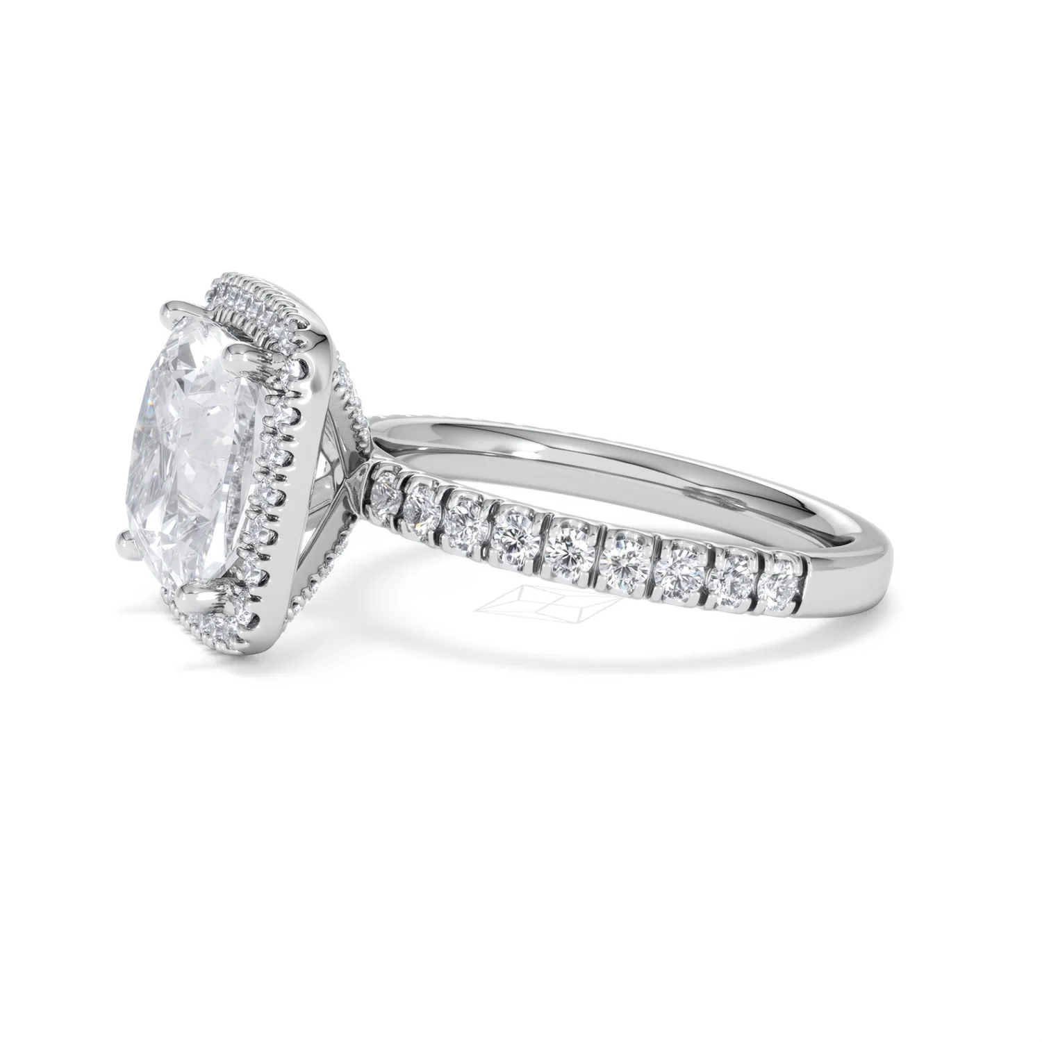 Beatrice 5.75ct Lab Diamond Cushion Cut Engagement Ring in Platinum G/VS1 - Image 74