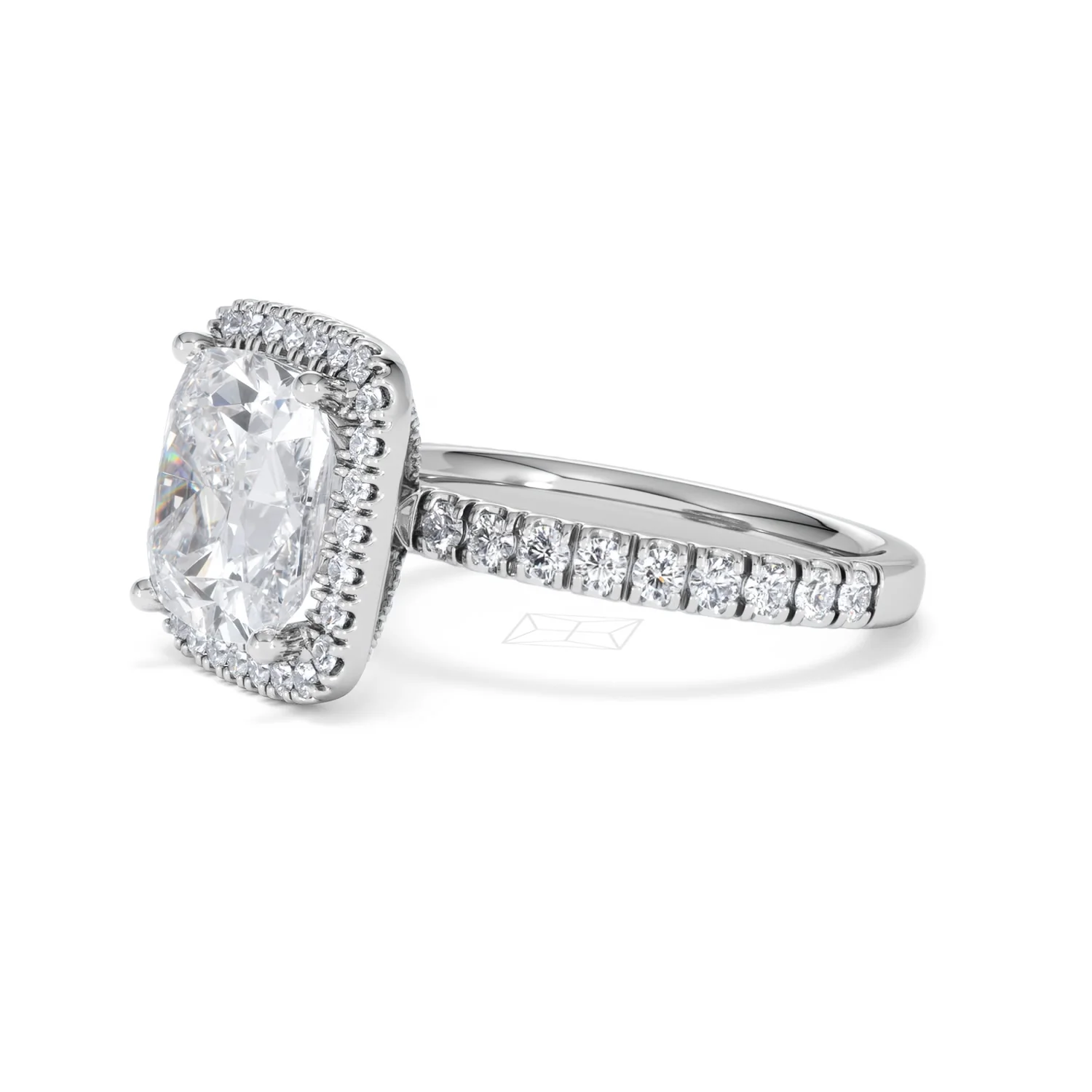 Beatrice 5.75ct Lab Diamond Cushion Cut Engagement Ring in Platinum G/VS1 - Image 77