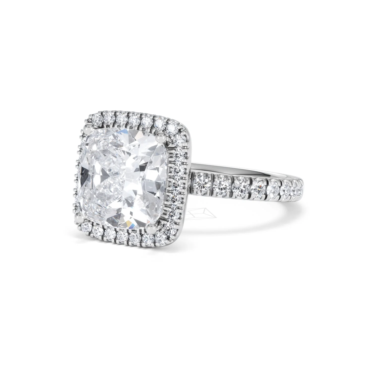 Beatrice 5.75ct Lab Diamond Cushion Cut Engagement Ring in Platinum G/VS1 - Image 83