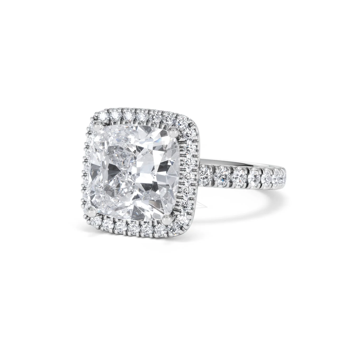 Beatrice 5.75ct Lab Diamond Cushion Cut Engagement Ring in Platinum G/VS1 - Image 85