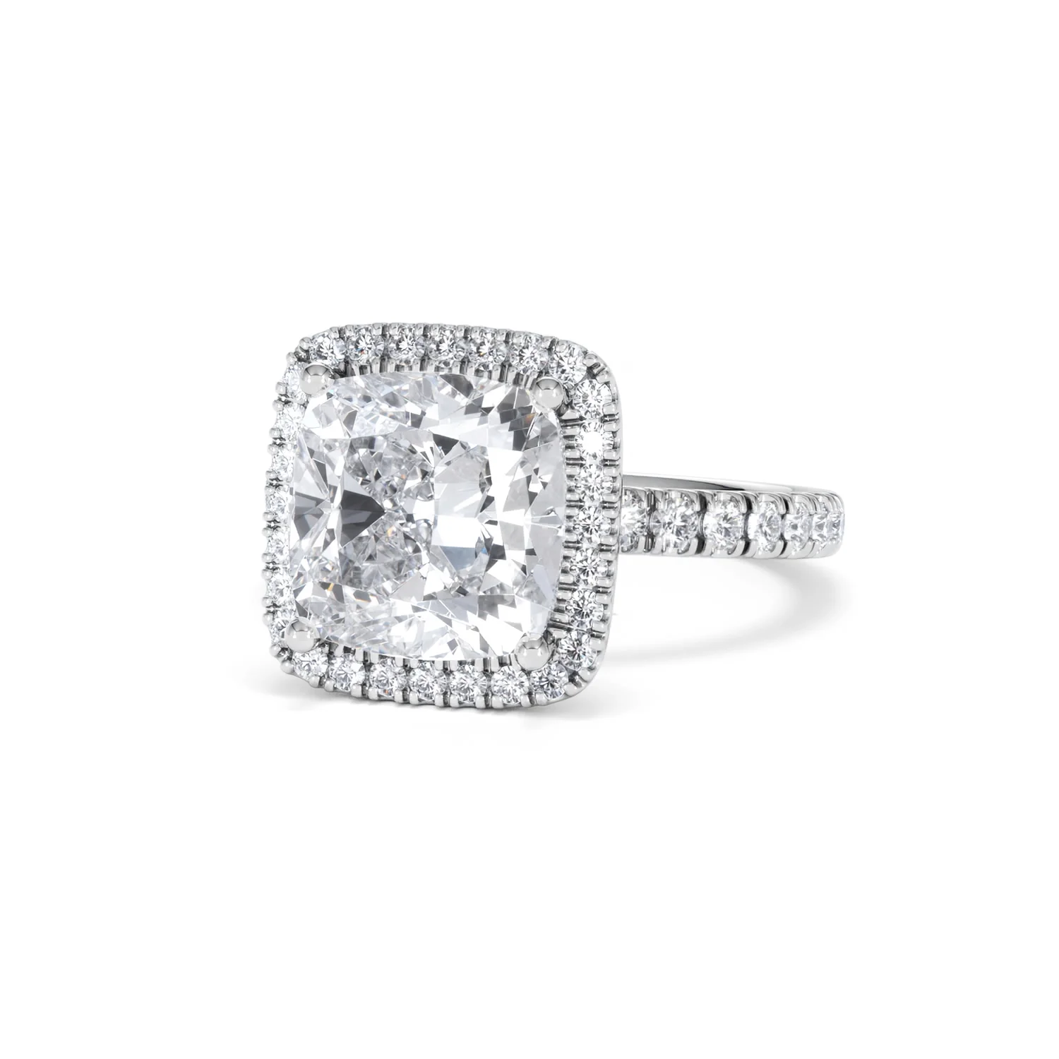 Beatrice 5.75ct Lab Diamond Cushion Cut Engagement Ring in Platinum G/VS1 - Image 86