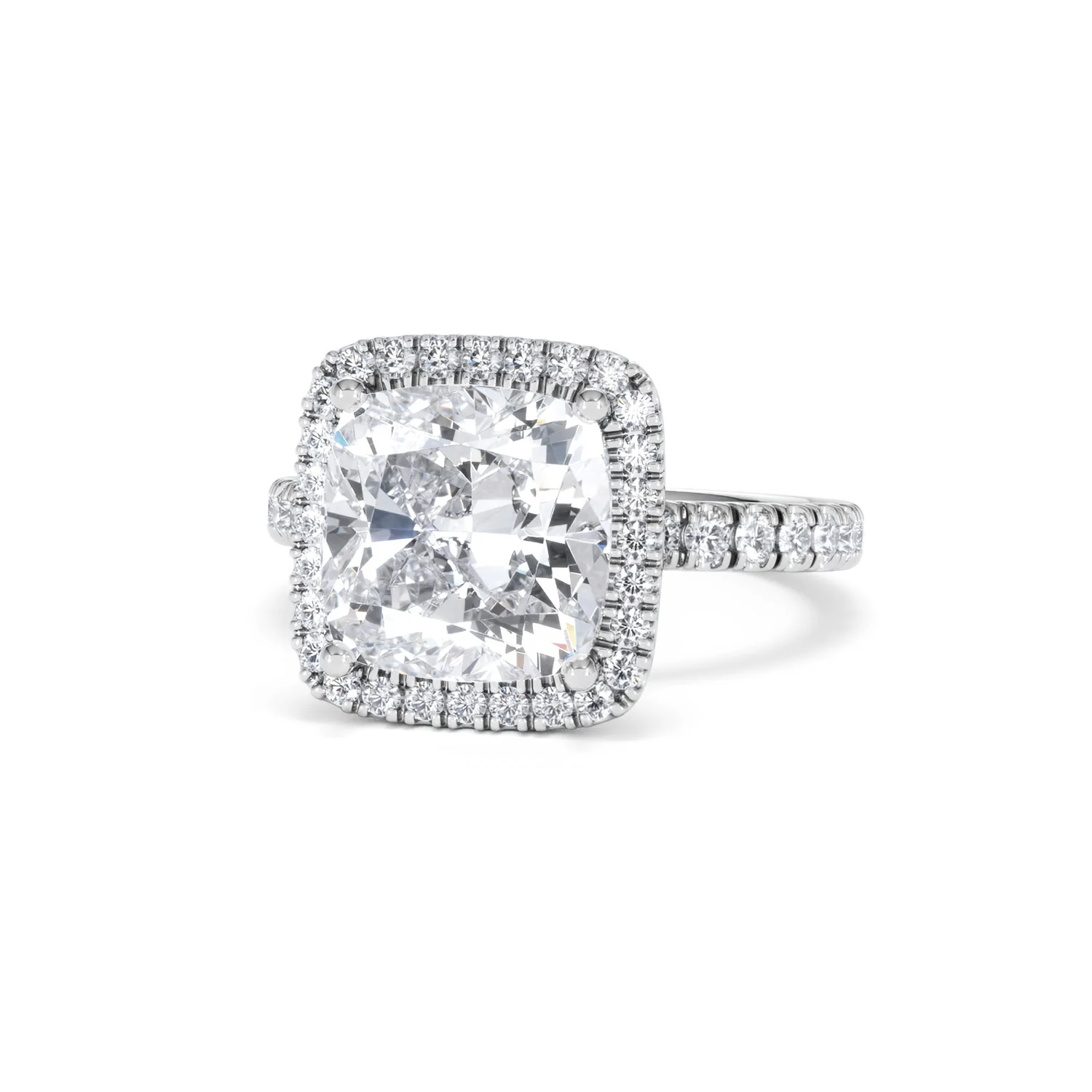 Beatrice 5.75ct Lab Diamond Cushion Cut Engagement Ring in Platinum G/VS1 - Image 87