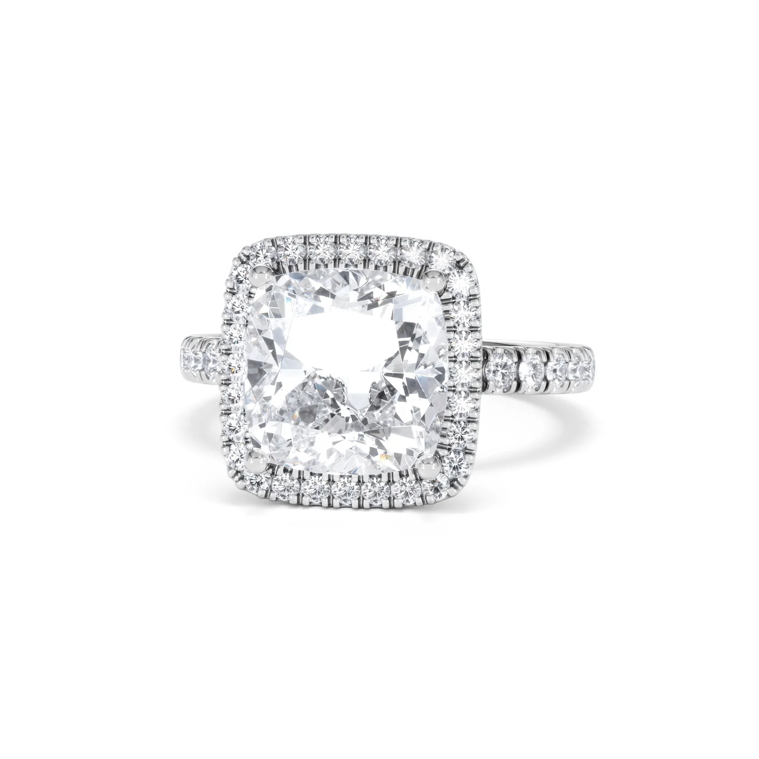 Beatrice 5.75ct Lab Diamond Cushion Cut Engagement Ring in Platinum G/VS1 - Image 88