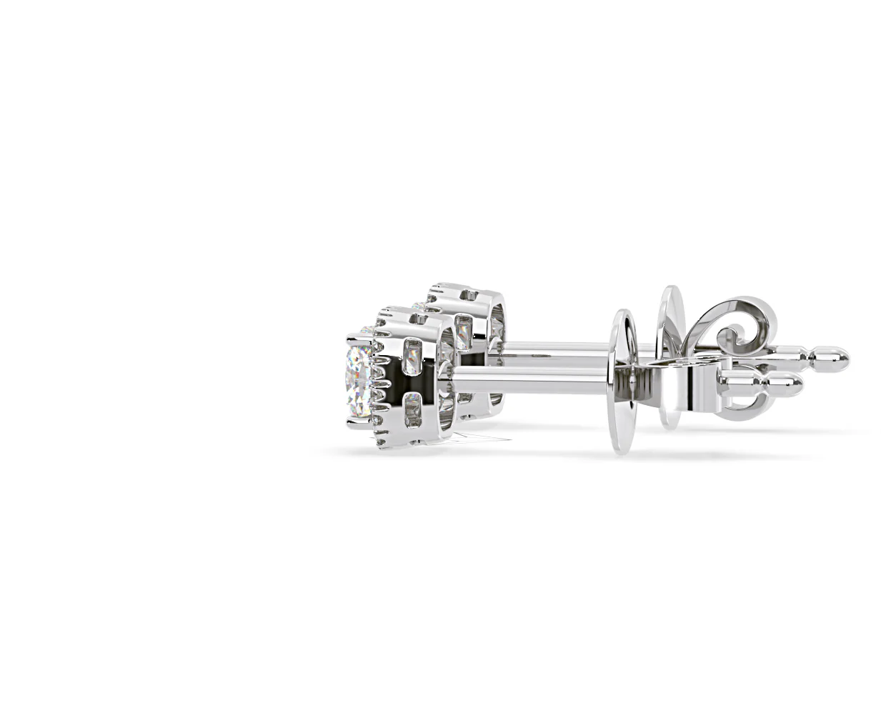 Beatrice Cushion Cut Lab Diamond Halo Earrings 1.30ct in 18K White Gold F/VS1 - Image 29