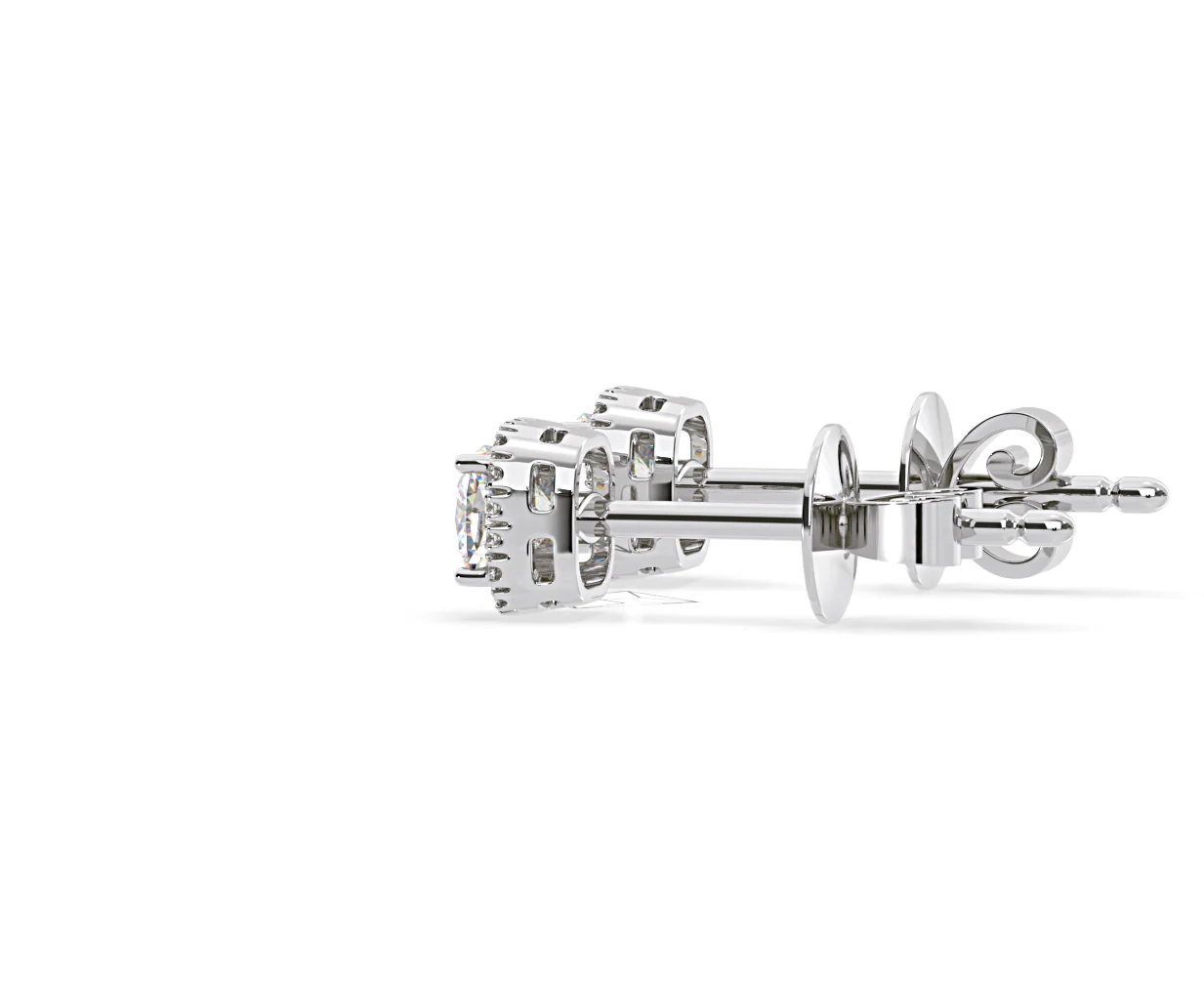 Beatrice Cushion Cut Lab Diamond Halo Earrings 1.30ct in 18K White Gold F/VS1 - Image 30