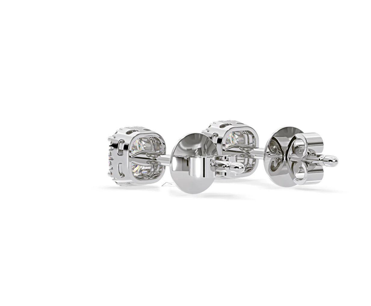 Beatrice Cushion Cut Lab Diamond Halo Earrings 1.30ct in 18K White Gold F/VS1 - Image 38