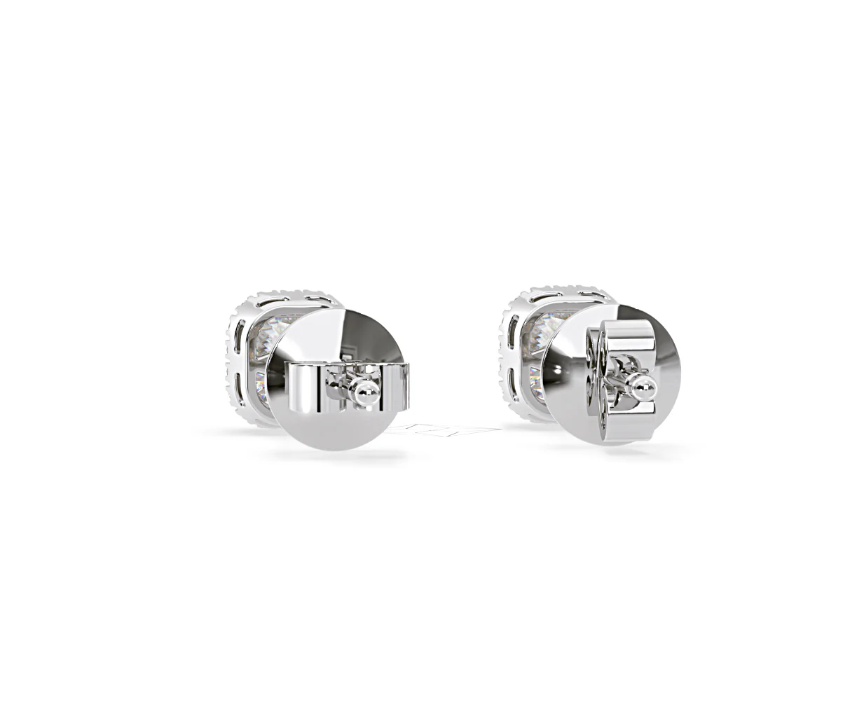Beatrice Cushion Cut Lab Diamond Halo Earrings 1.30ct in 18K White Gold F/VS1 - Image 44