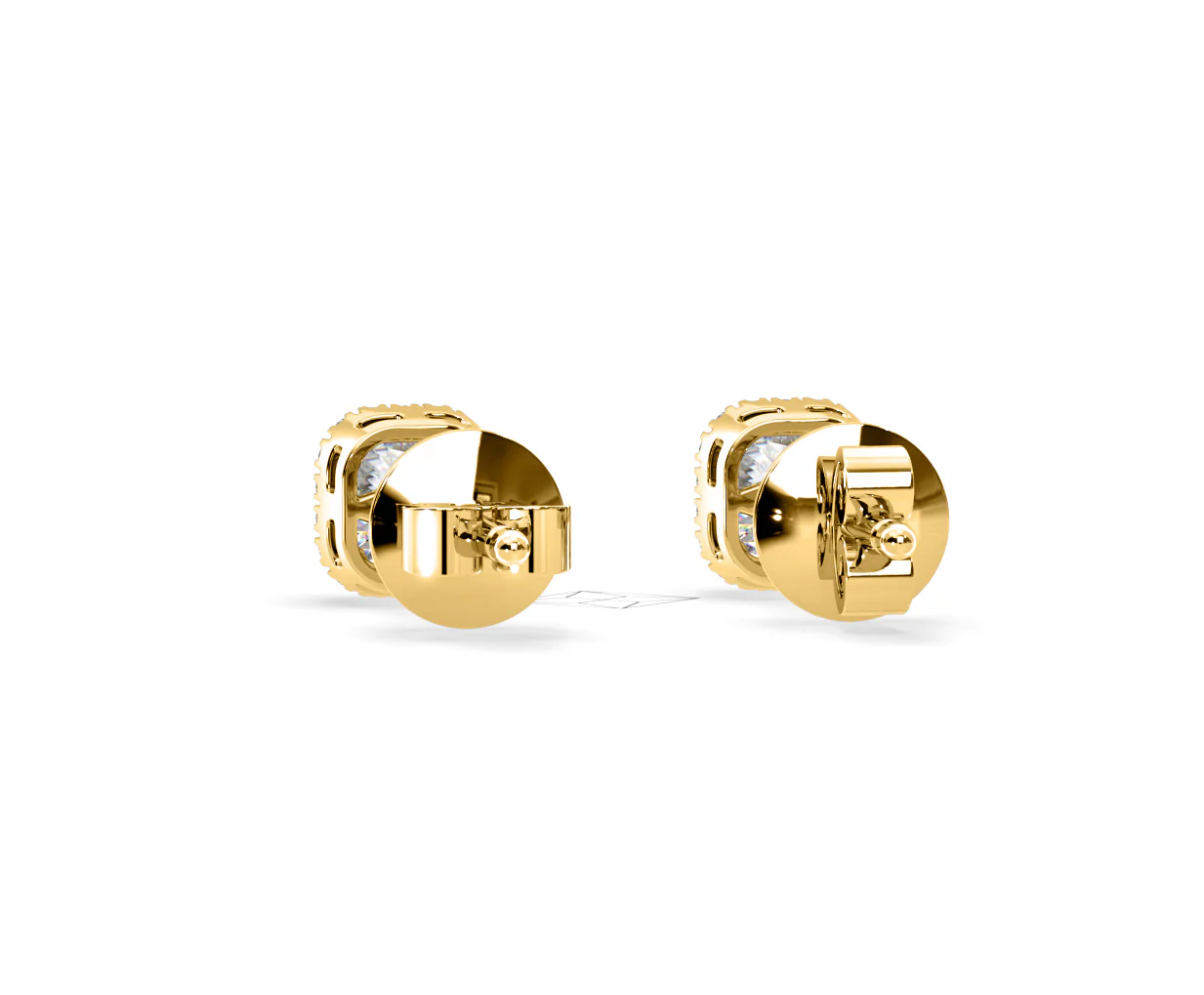 Beatrice Cushion Cut Lab Diamond Halo Earrings 1.30ct in 18K Yellow Gold F/VS1 - Image 44