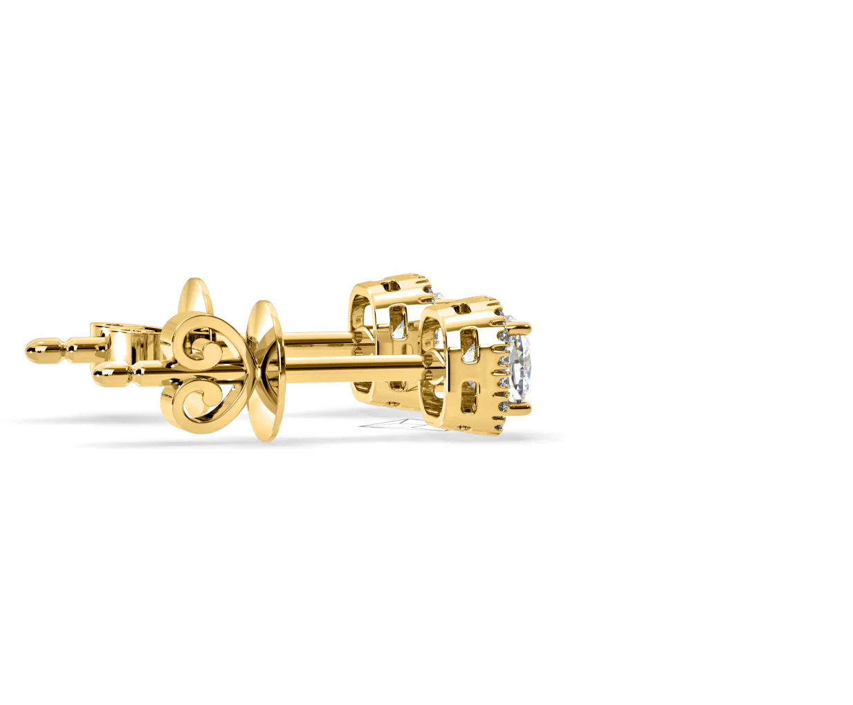Beatrice Cushion Cut Lab Diamond Halo Earrings 1.30ct in 18K Yellow Gold F/VS1 - Image 63