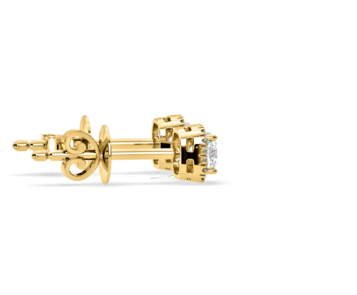 Beatrice Cushion Cut Lab Diamond Halo Earrings 1.30ct in 18K Yellow Gold F/VS1 - Image 64