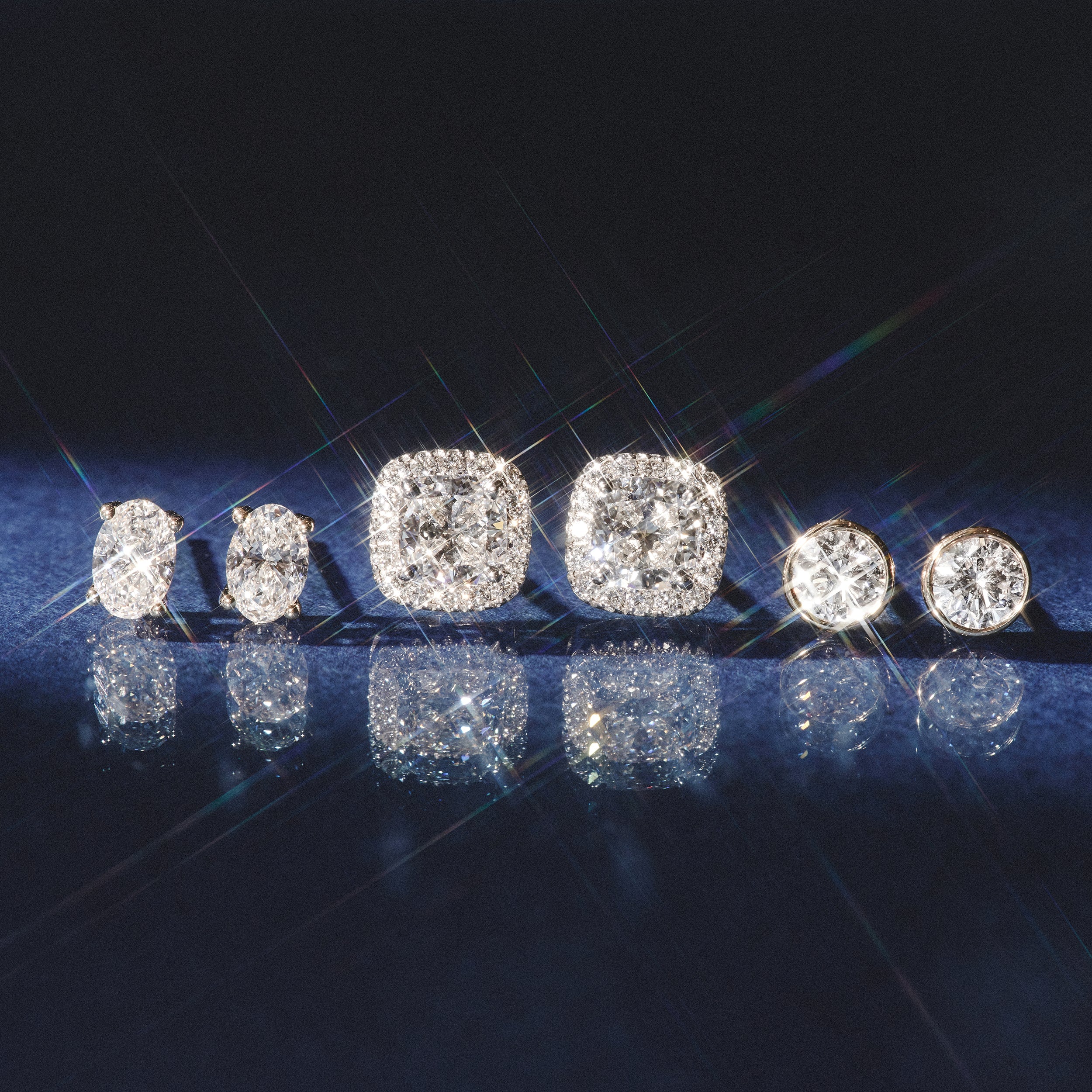 Beatrice Cushion Cut Lab Diamond Halo Earrings 2.45ct in 18K White Gold F/VS1 - Image 6