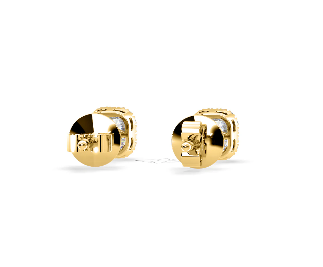 Beatrice Cushion Cut Lab Diamond Halo Earrings 2.45ct in 18K Yellow Gold F/VS1 - Image 49