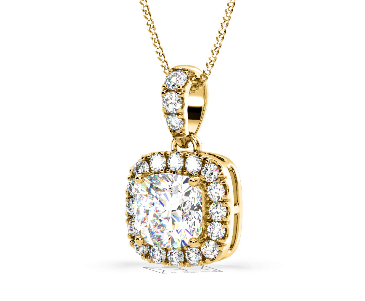 Beatrice Cushion Cut Lab Diamond Pendant Necklace 0.70ct in 18K Yellow Gold F/VS1 - Image 14