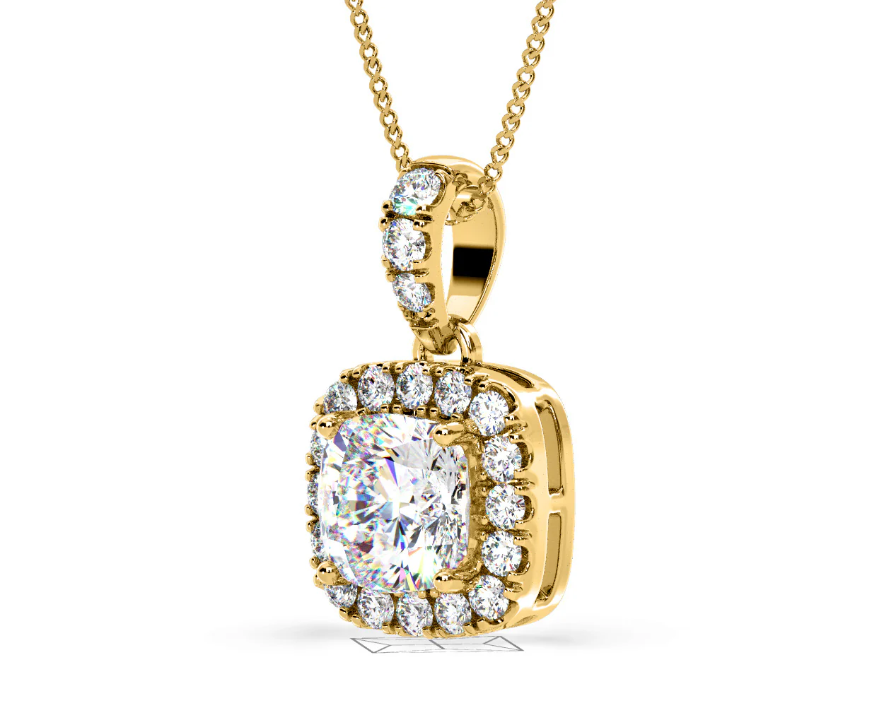 Beatrice Cushion Cut Lab Diamond Pendant Necklace 0.70ct in 18K Yellow Gold F/VS1 - Image 16