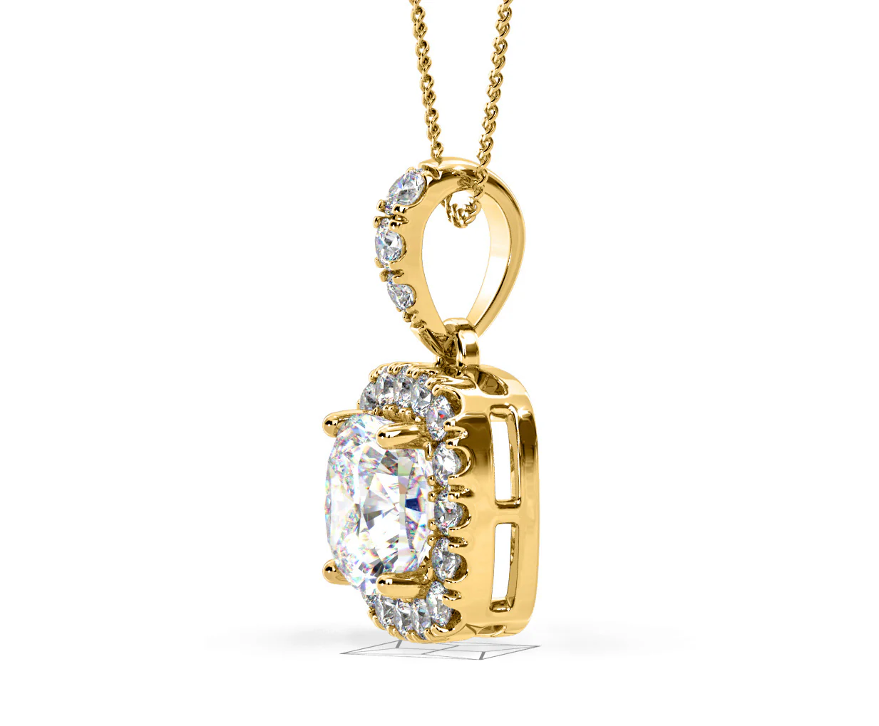 Beatrice Cushion Cut Lab Diamond Pendant Necklace 0.70ct in 18K Yellow Gold F/VS1 - Image 23