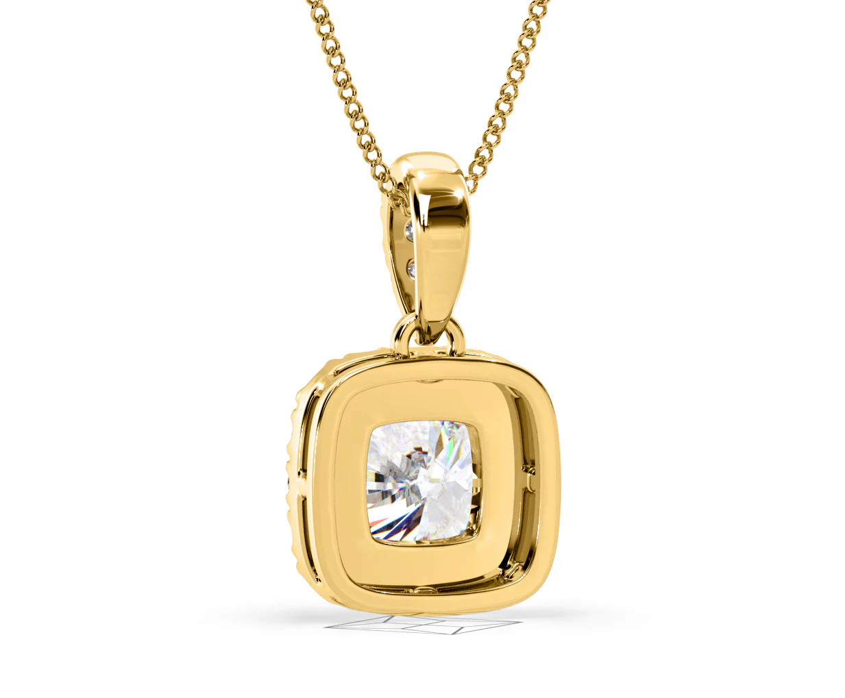 Beatrice Cushion Cut Lab Diamond Pendant Necklace 0.70ct in 18K Yellow Gold F/VS1 - Image 44