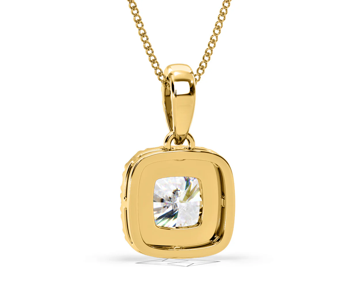 Beatrice Cushion Cut Lab Diamond Pendant Necklace 0.70ct in 18K Yellow Gold F/VS1 - Image 45