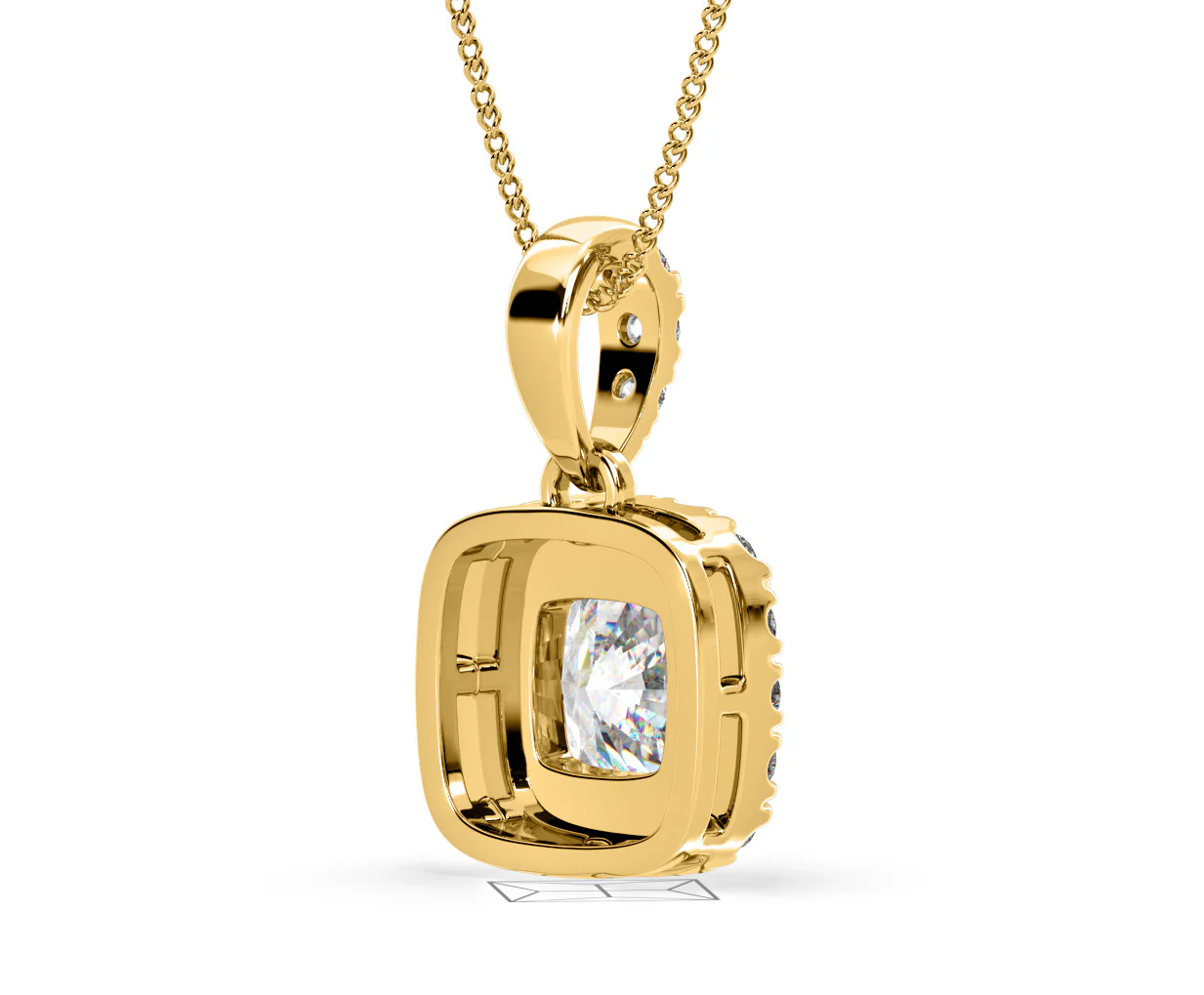 Beatrice Cushion Cut Lab Diamond Pendant Necklace 0.70ct in 18K Yellow Gold F/VS1 - Image 56