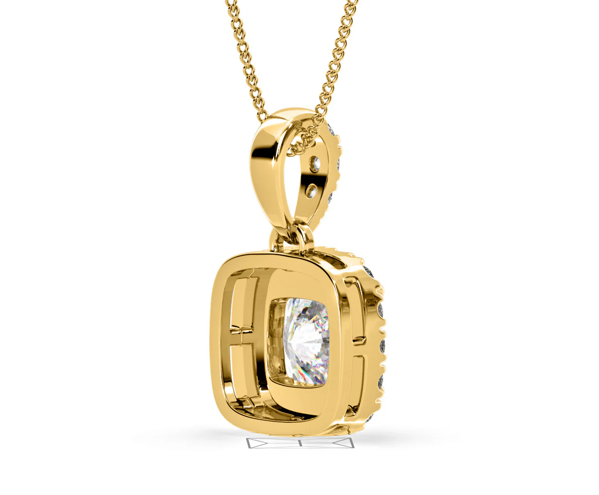 Beatrice Cushion Cut Lab Diamond Pendant Necklace 0.70ct in 18K Yellow Gold F/VS1 - Image 57