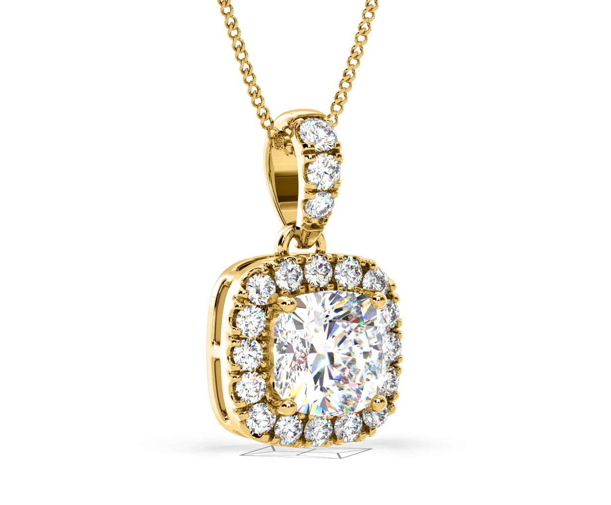 Beatrice Cushion Cut Lab Diamond Pendant Necklace 0.70ct in 18K Yellow Gold F/VS1 - Image 81