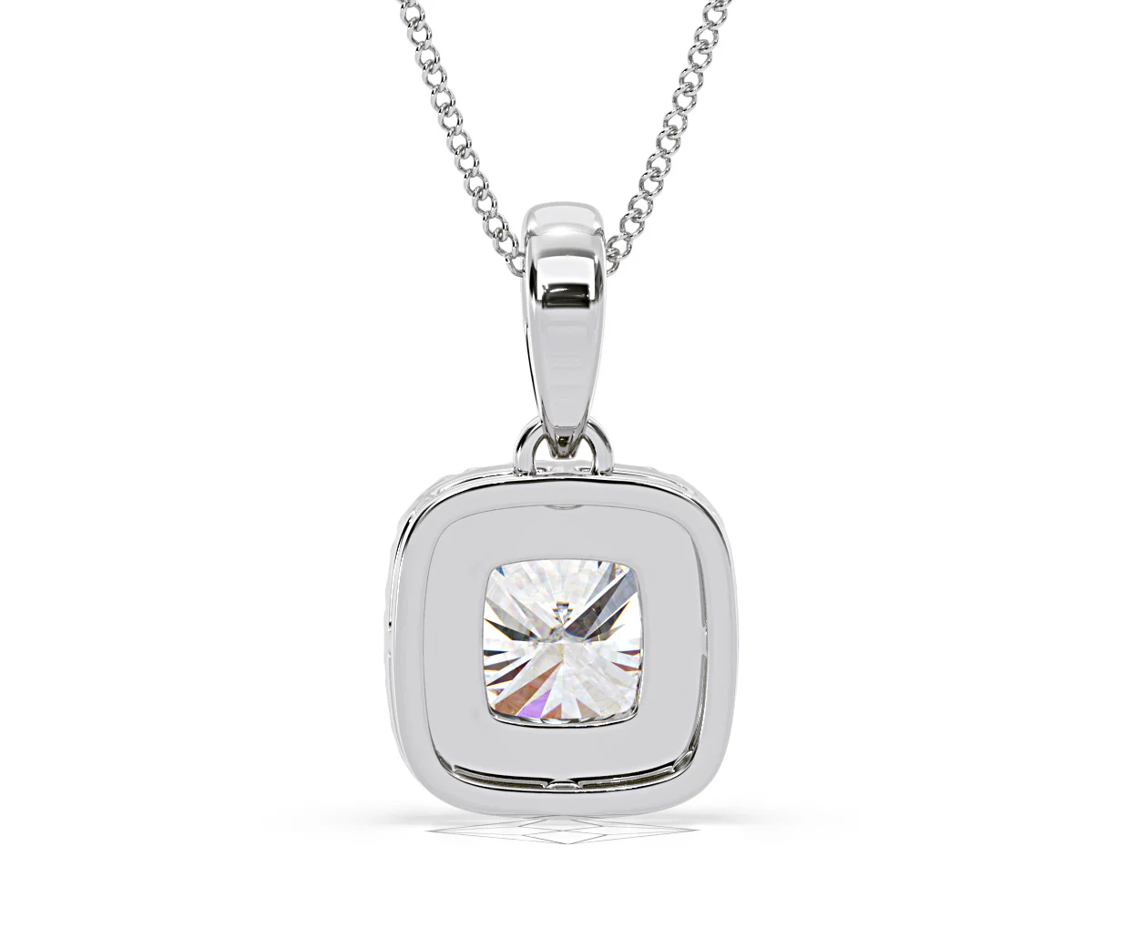 Beatrice Cushion Cut Lab Diamond Pendant Necklace 1.38ct in 18K White Gold F/VS1 - Image 47