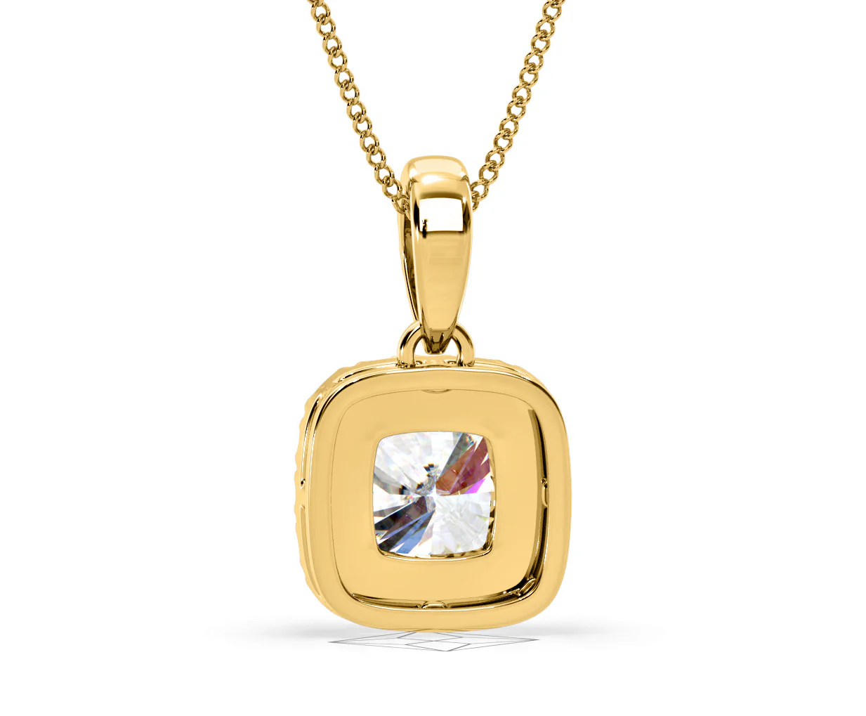 Beatrice Cushion Cut Lab Diamond Pendant Necklace 1.38ct in 18K Yellow Gold F/VS1 - Image 46