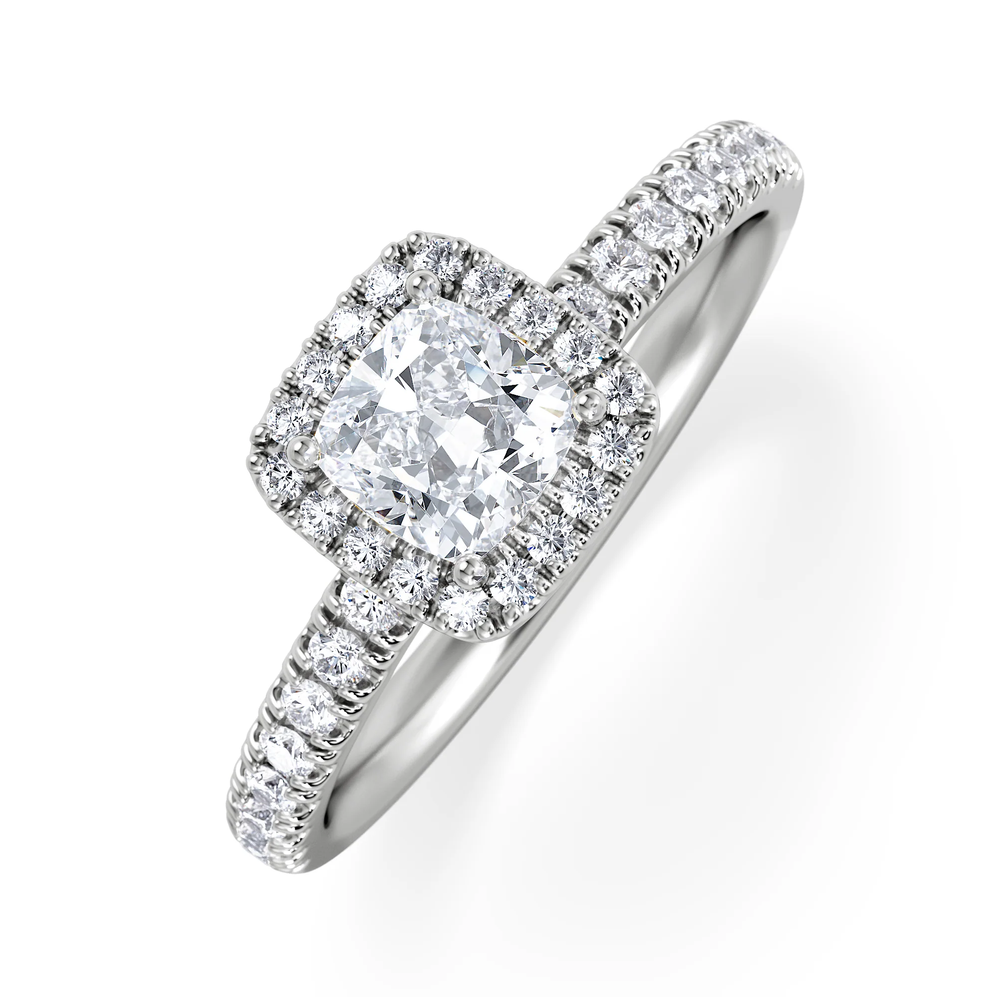 Beatrice Diamond Halo Engagement Ring 18K White Gold 1ct G/SI2