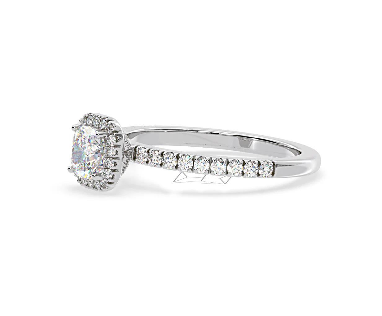 Beatrice Diamond Halo Engagement Ring 18K White Gold 1ct G/SI2 - Image 100
