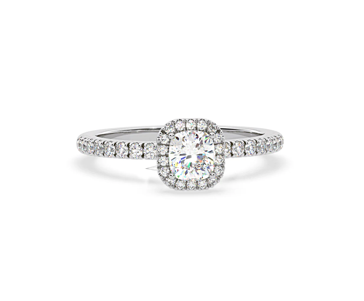 Beatrice Diamond Halo Engagement Ring 18K White Gold 1ct G/SI2 - Image 166
