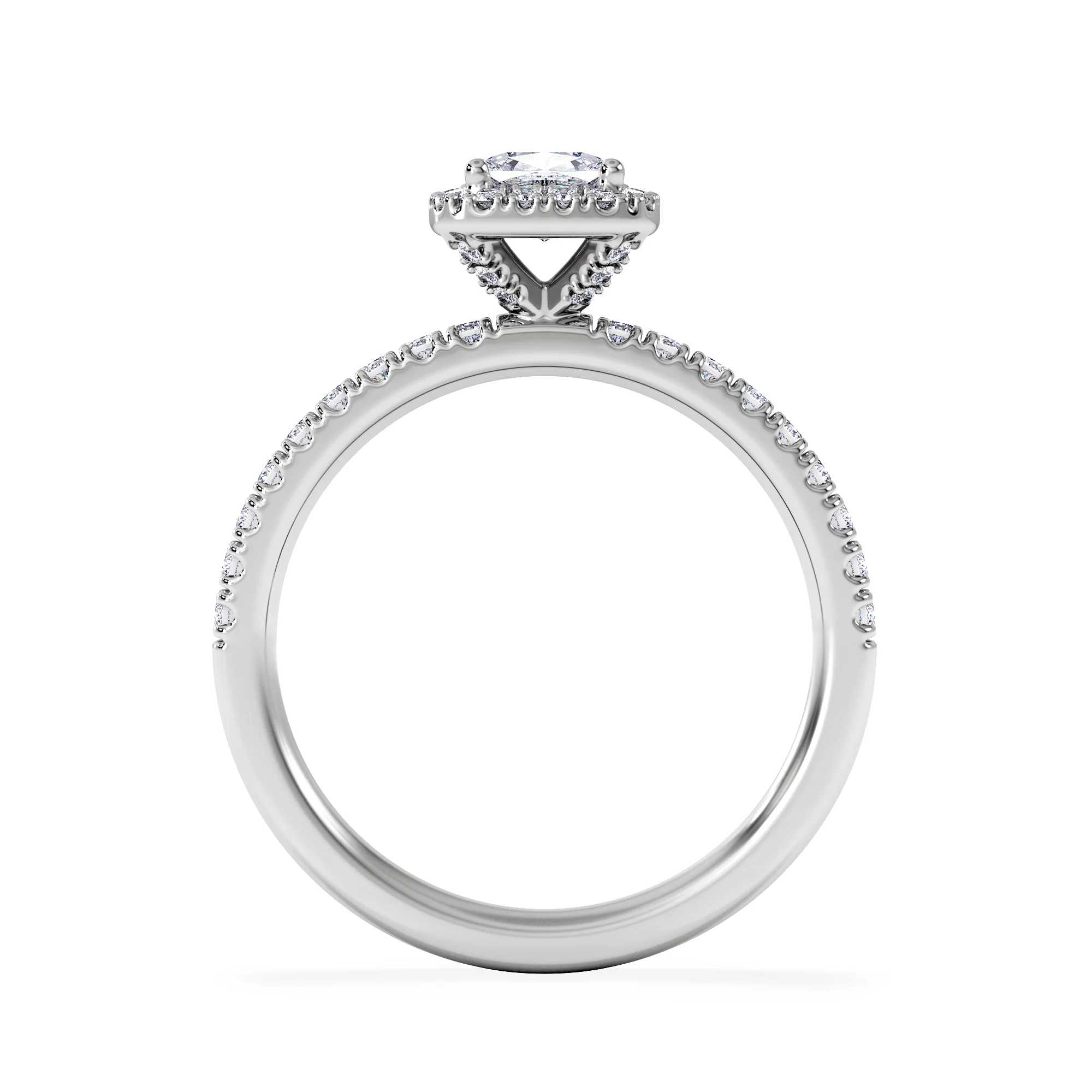 Beatrice Diamond Halo Engagement Ring 18K White Gold 1ct G/SI2 - Image 3