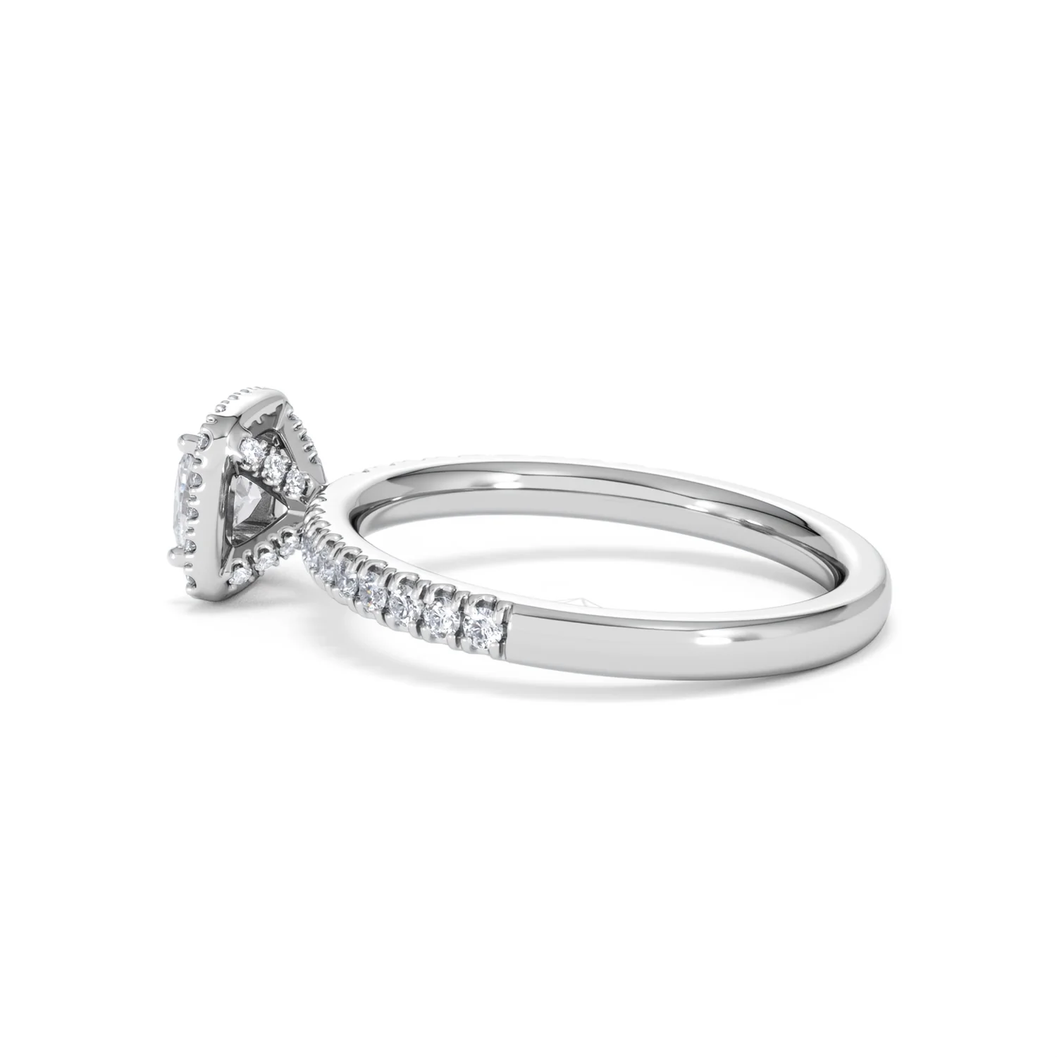 Beatrice Diamond Halo Engagement Ring 18K White Gold 1ct G/SI2 - Image 64