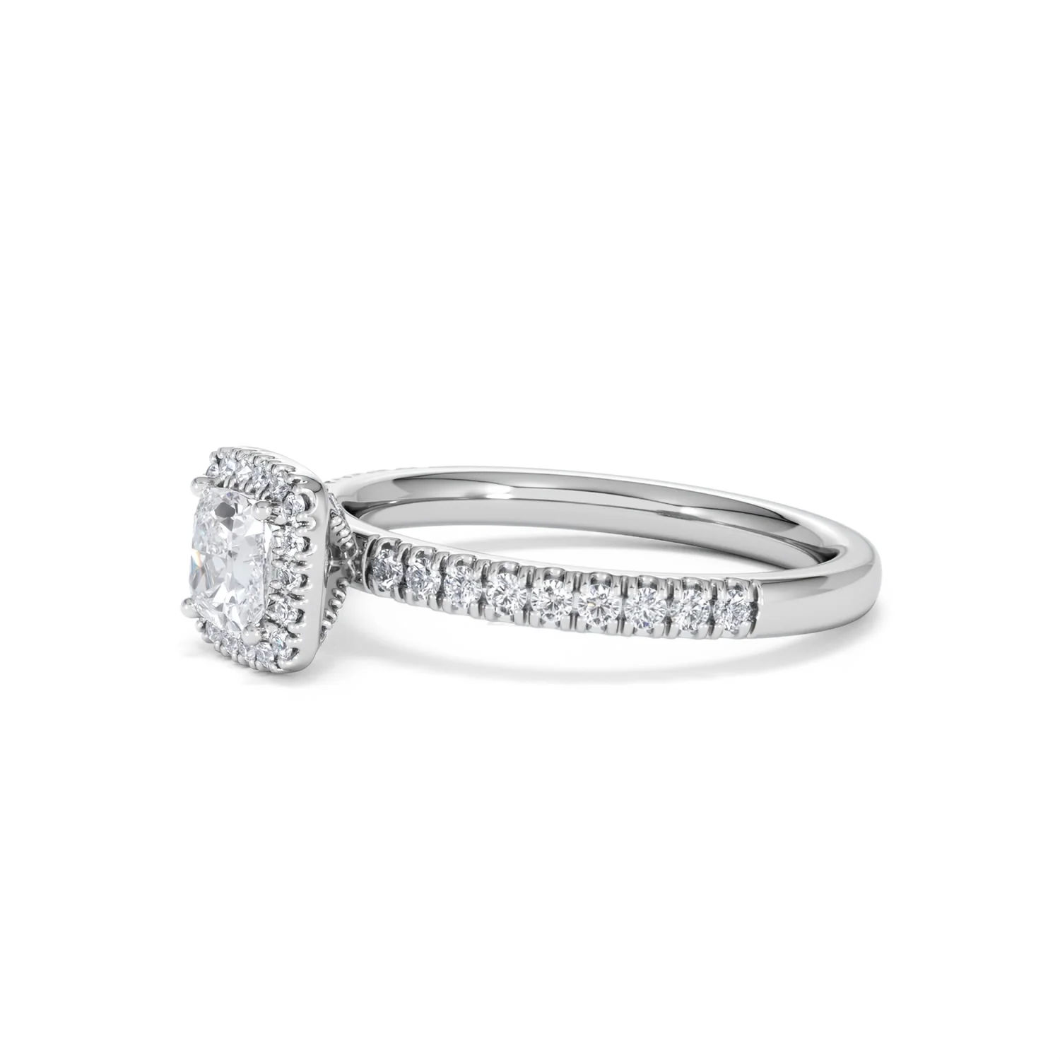 Beatrice Diamond Halo Engagement Ring 18K White Gold 1ct G/SI2 - Image 75